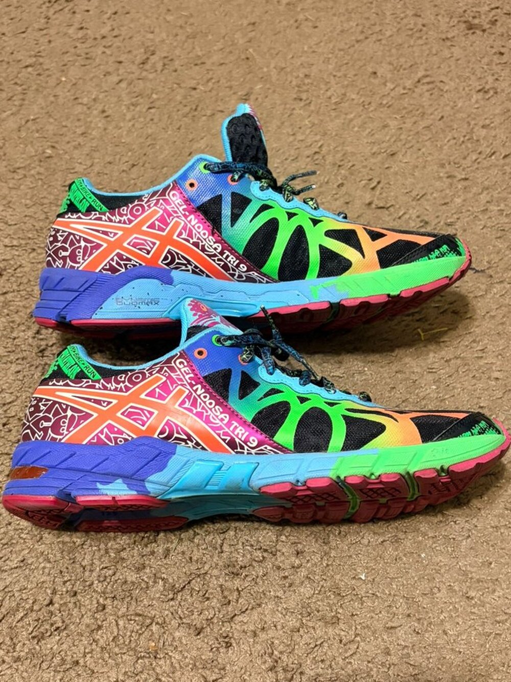 Women's ASICS GEL-Noosa Tri 9 Multi-Color Sneakers Running Biking Size 10